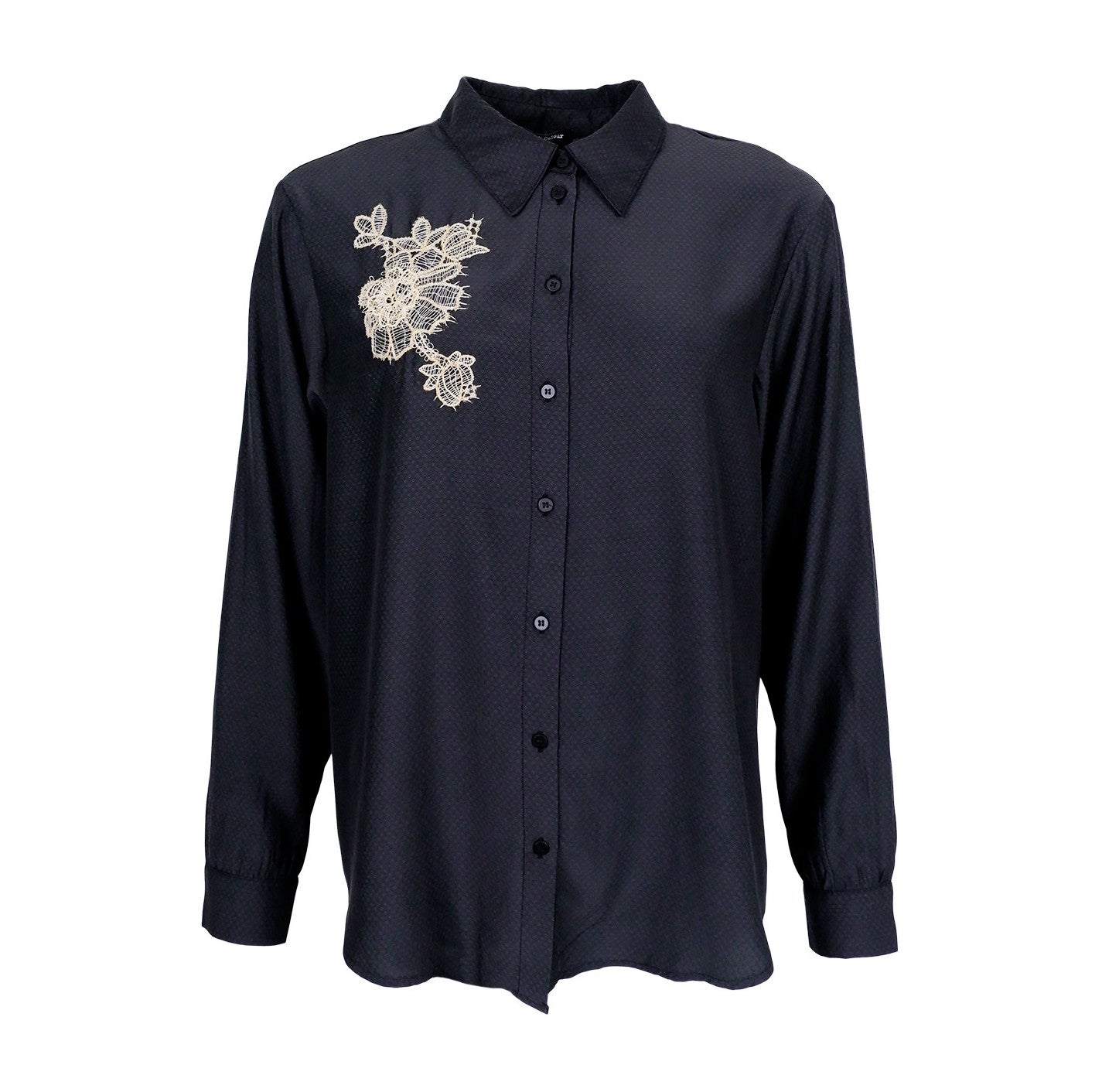 Black Colour - Bcblair Ls Lace Blouse 41049 - Shirts - Black