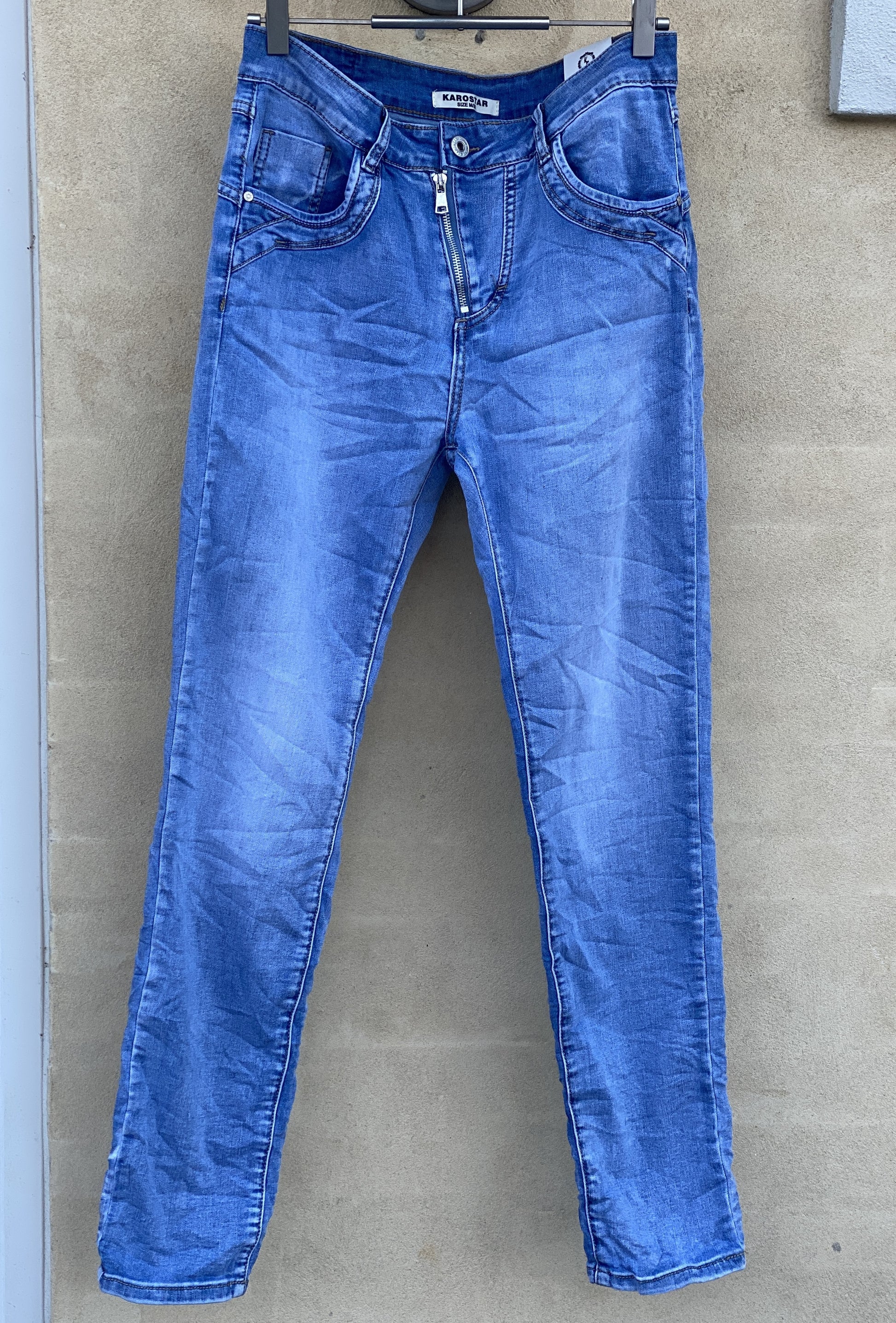 K8822 Zip Jeans BLUE DENIM