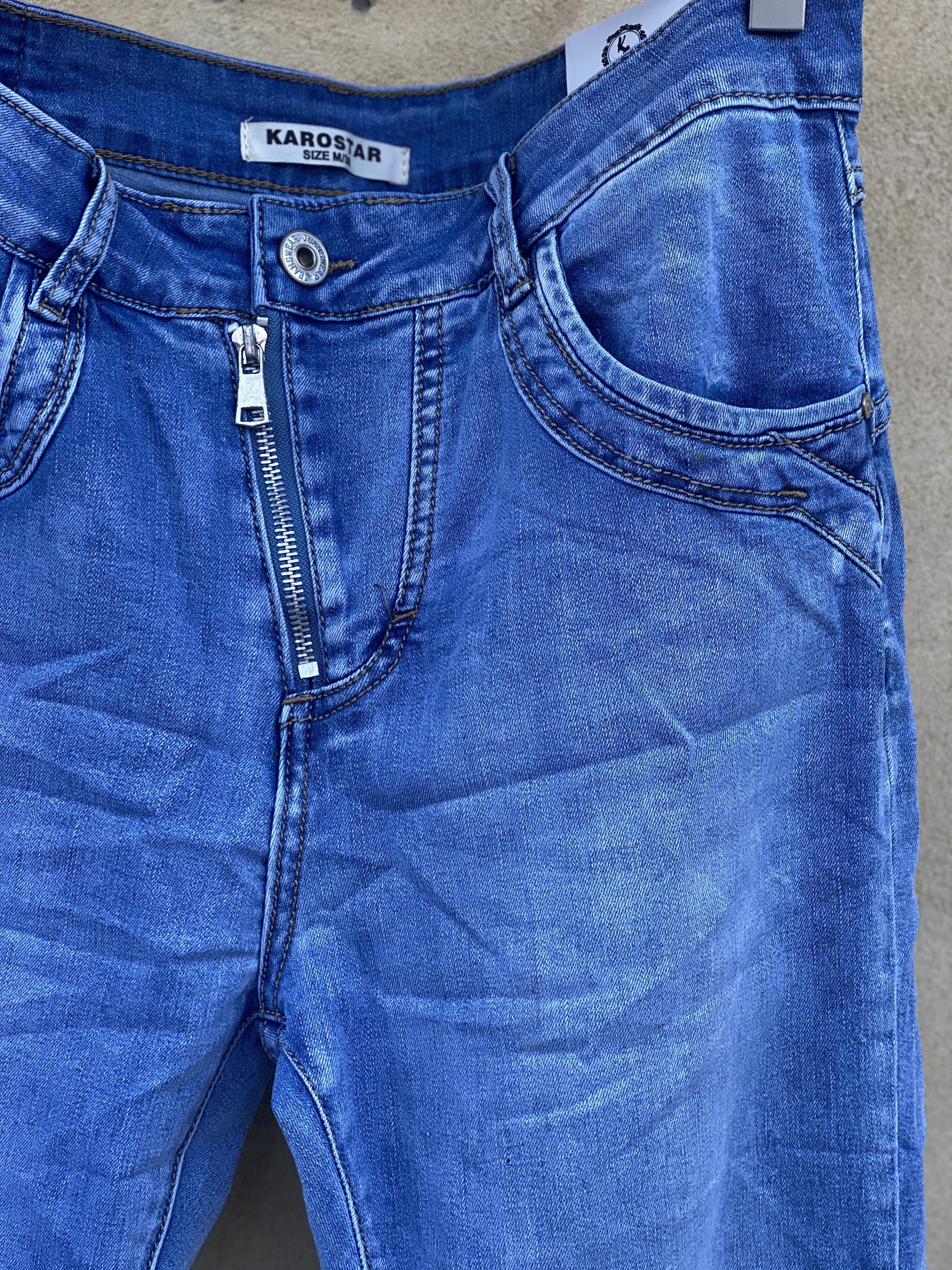 K8822 Zip Jeans BLUE DENIM