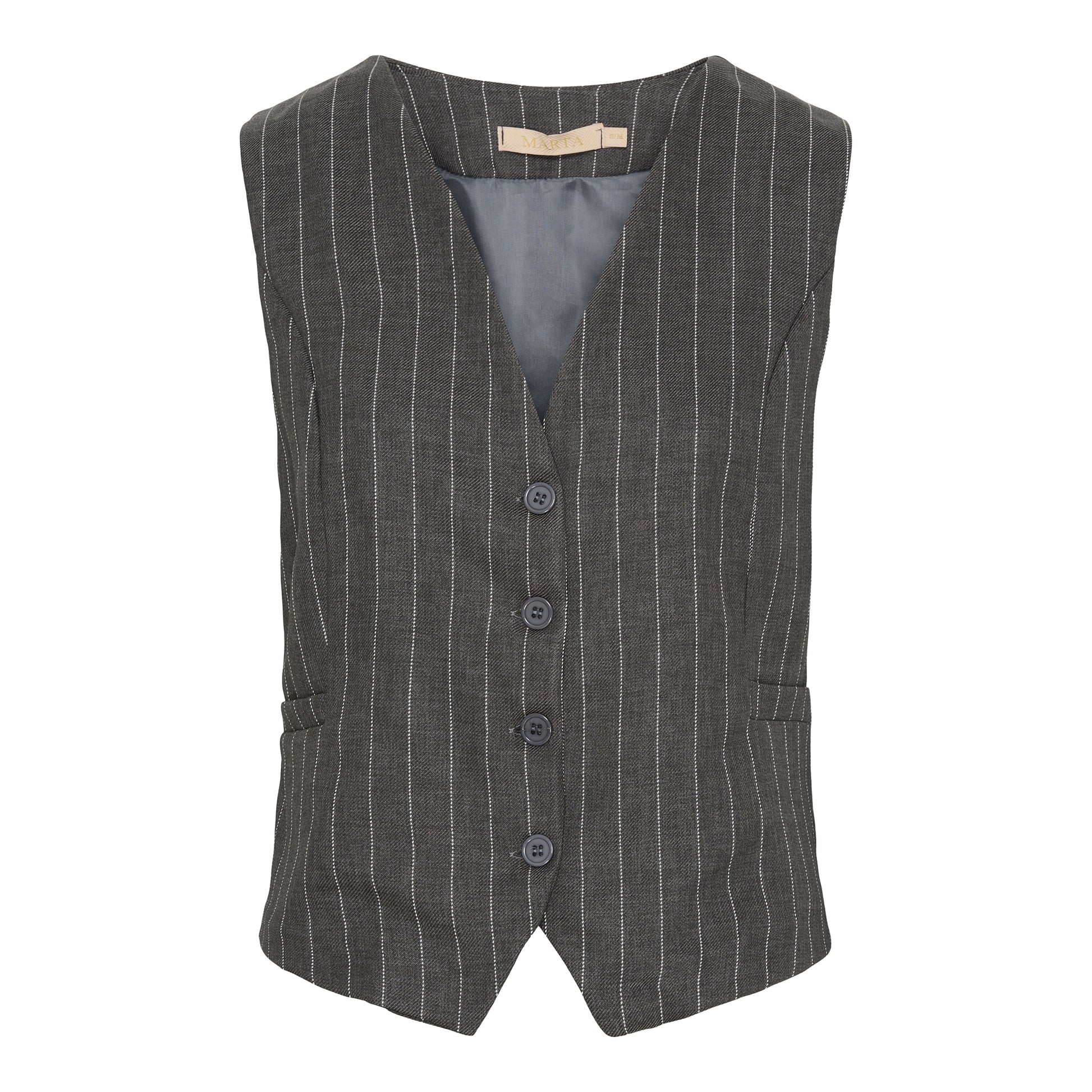 81093-1 Vest MdcSolveig GREY STRIPE